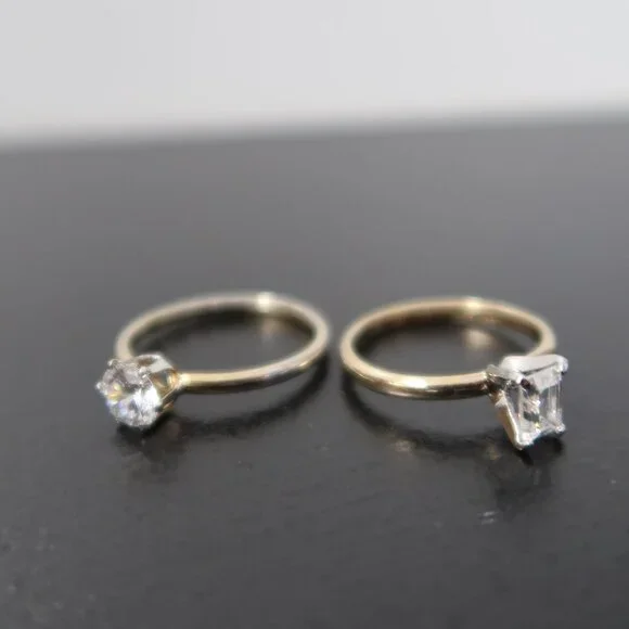 Two 14K Gold Filled Ring with White Stone - Picture 11 of 11